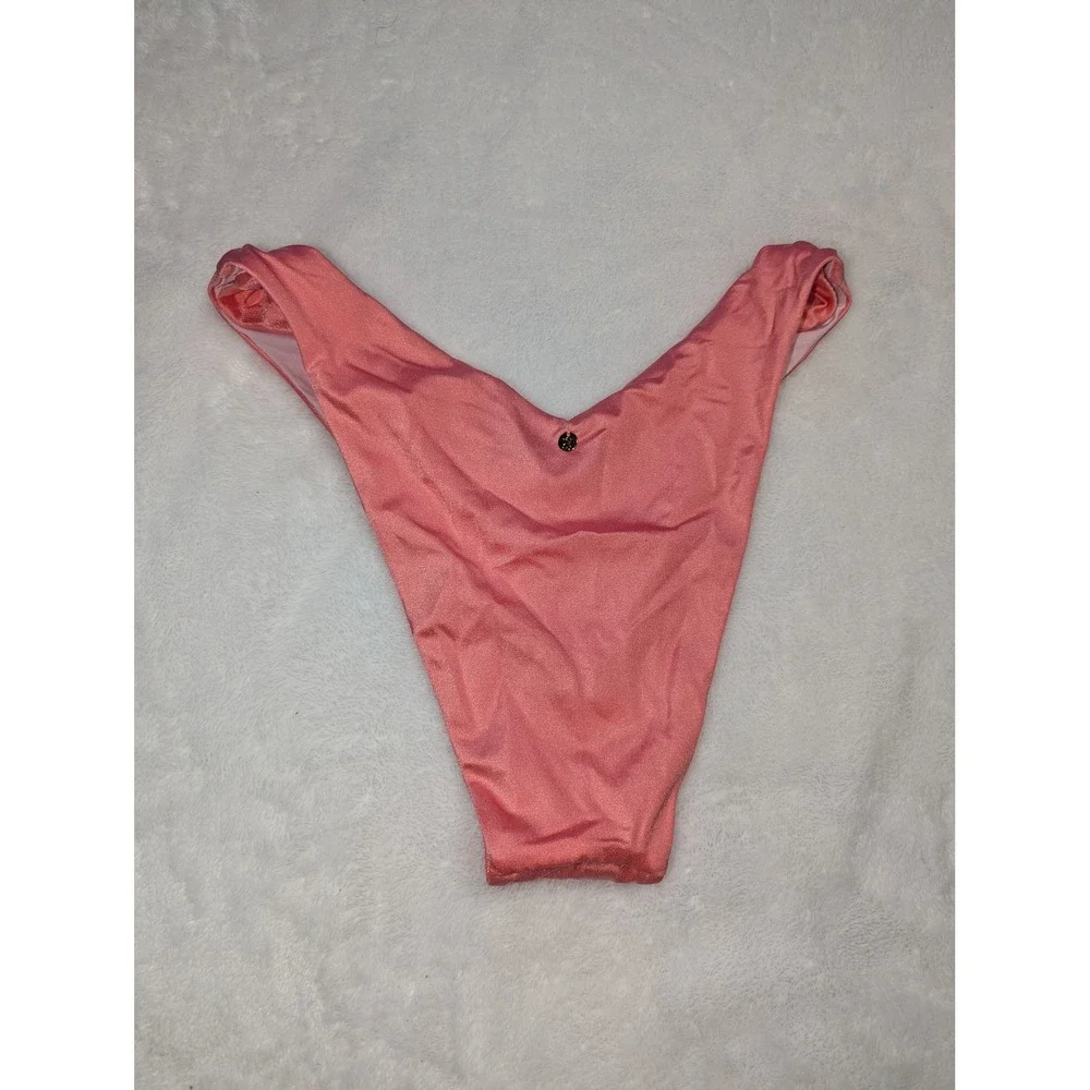 Victoria's Secret Pink Shimmer‎ V-Front High Cut Brazilian Bikini Bottom Medium